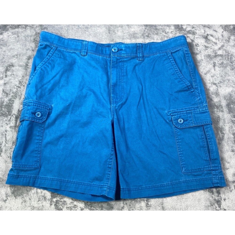 St Johns Bay Cargo Shorts Mens 40 Navy Blue Comfort Stretch Classic Fit